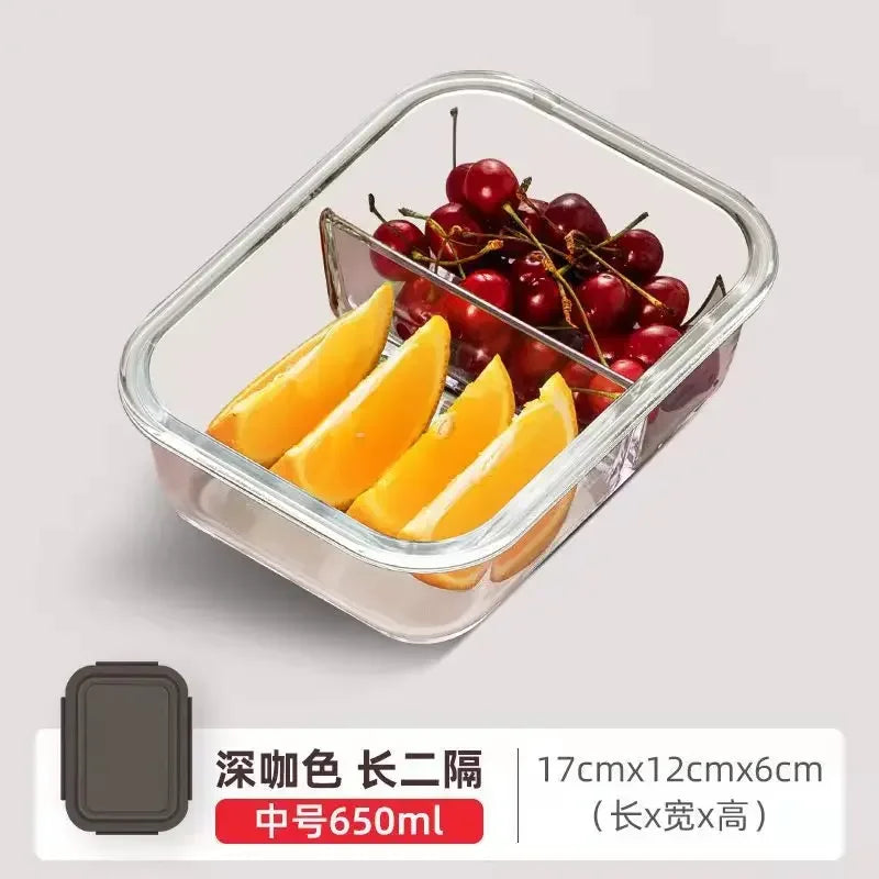 Microwave Glass Lunch Box – Heat-Resistant Sealed Food Storage with Lid