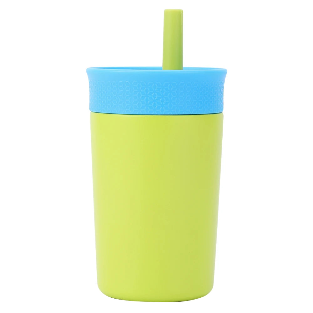 12oz Insulated Stainless Steel Tumbler with Straw – Double-Layer Water Bottle for Fitness & Sports