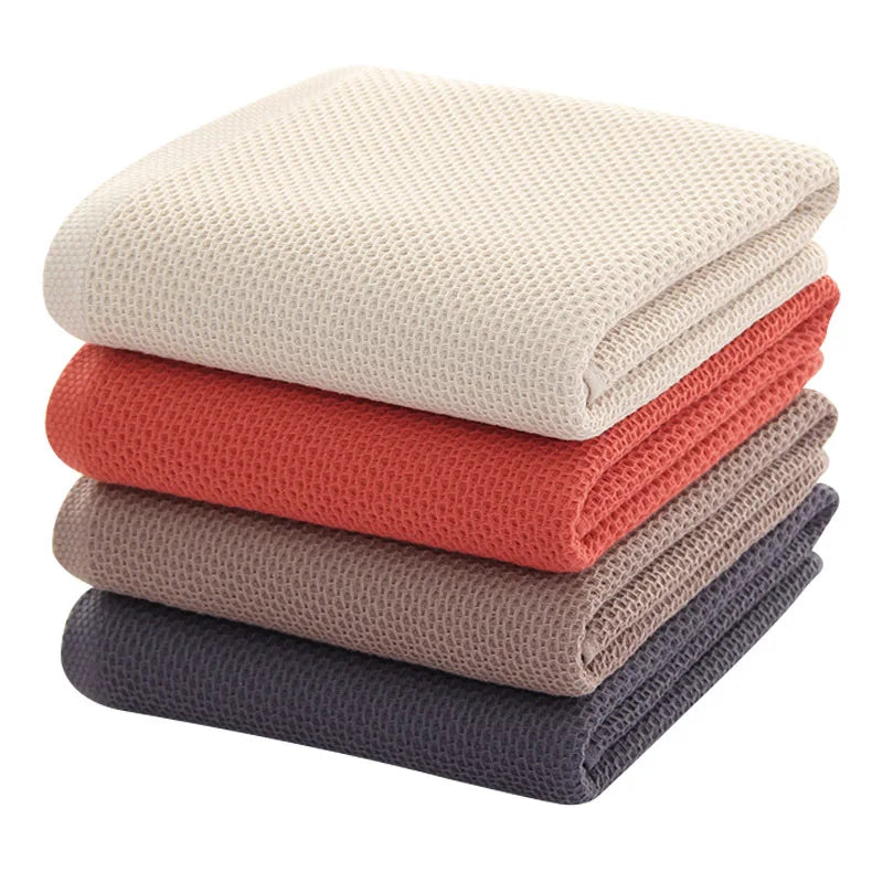 Honeycomb Waffle Cotton Towels for Adults – Super Absorbent, Soft Bath Towel | Buy 2 Bath Towels, Get 1 Free Hand Towel