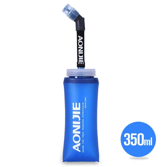 AONIJIE 250ml/500ml/600ml Soft Folding Water Bottle – Collapsible TPU Flask for Running, Hiking & Hydration Packs