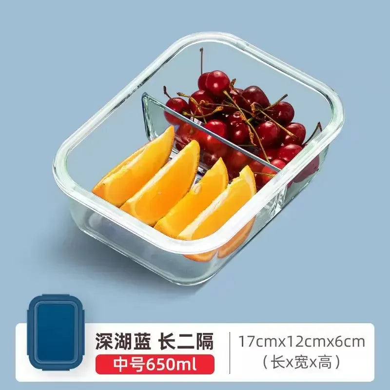 Microwave Glass Lunch Box – Heat-Resistant Sealed Food Storage with Lid