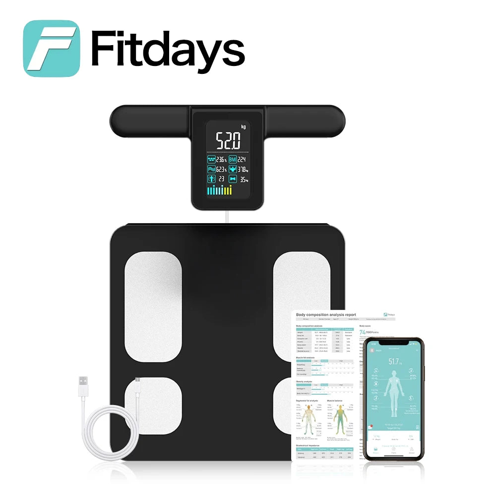 Fitdays 8 Electrode Body Fat Scale – Smart Digital Bathroom Scale