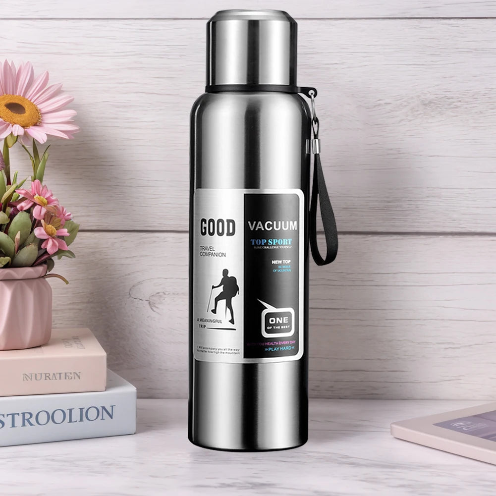 Large Capacity Thermal Water Bottle – Insulated Stainless Steel Tumbler for Hot & Cold Drinks