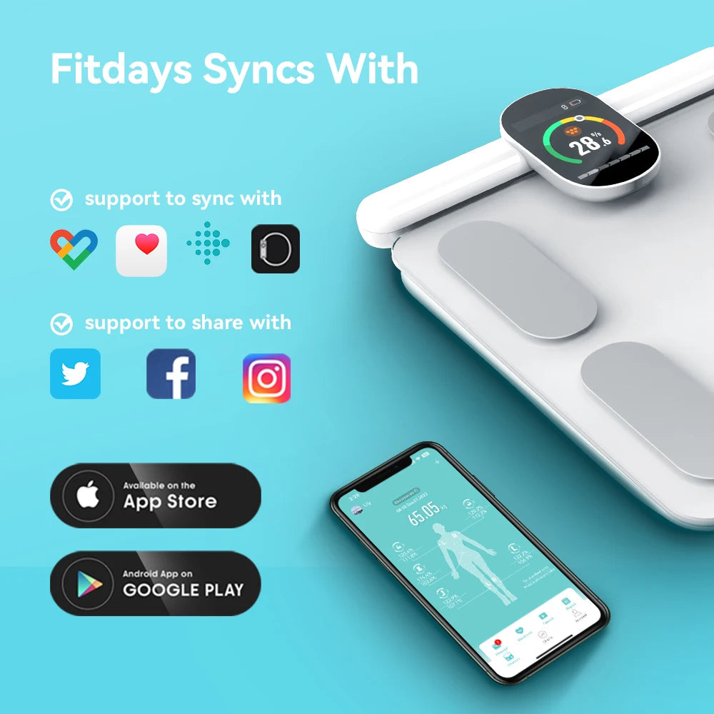 Fitdays Home Smart Body Composition Scale – 8 Electrode Bioimpedance