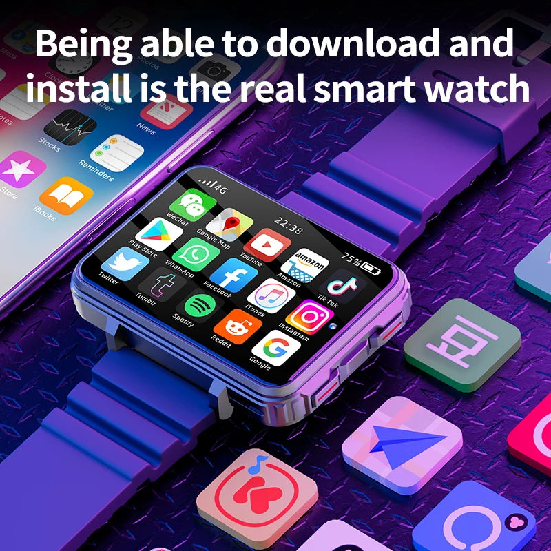 GoldenSpike VP999 4G Smartwatch – Dual Camera, 2.4" AMOLED Display, GPS, WiFi, 64GB ROM, Android 10.7 Watch Phone for Men