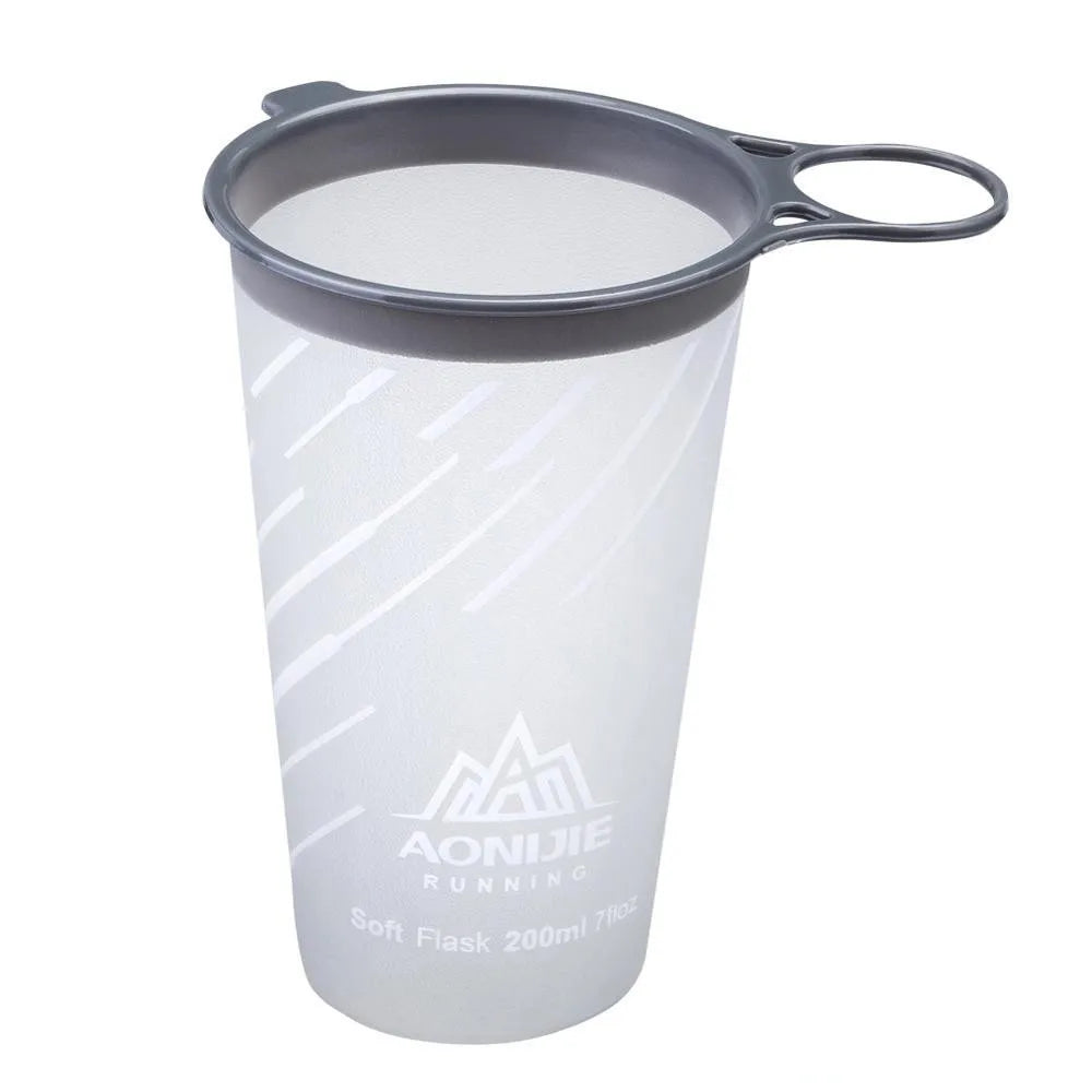 AONIJIE 250ml/500ml/600ml Soft Folding Water Bottle – Collapsible TPU Flask for Running, Hiking & Hydration Packs