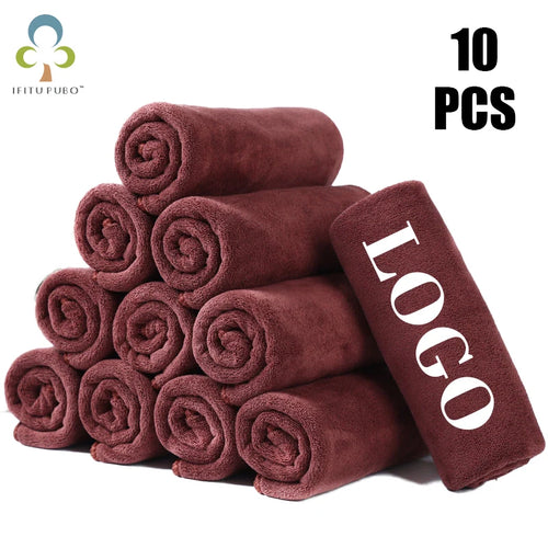 10PCS 30x60cm Microfiber Hair Towels – Custom LOGO with Free Laser Embossing | Beauty Salon & BarberShop Gift