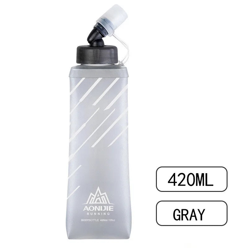 AONIJIE 250ml/500ml/600ml Soft Folding Water Bottle – Collapsible TPU Flask for Running, Hiking & Hydration Packs