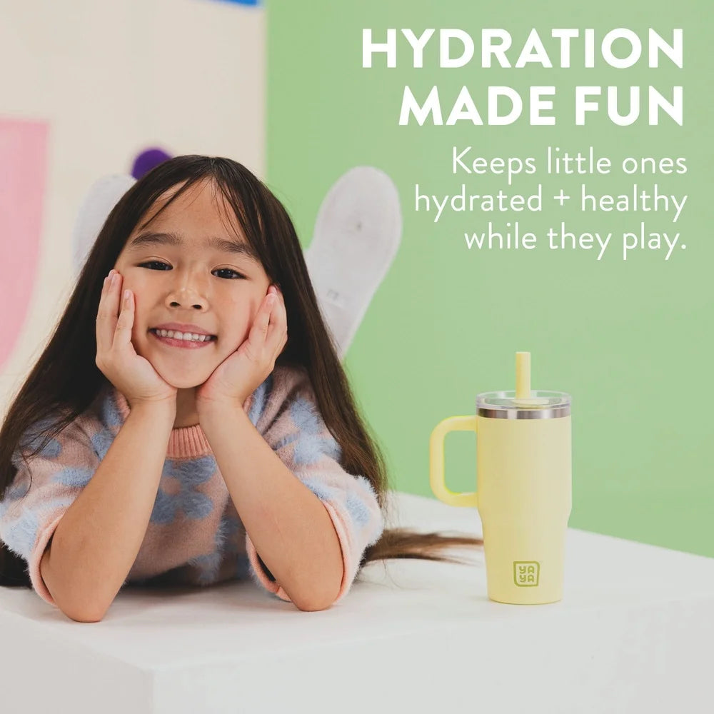 My First Travel Tumbler for Toddlers – 12oz Spill-Safe Cup with Reusable Straw (Yellow)