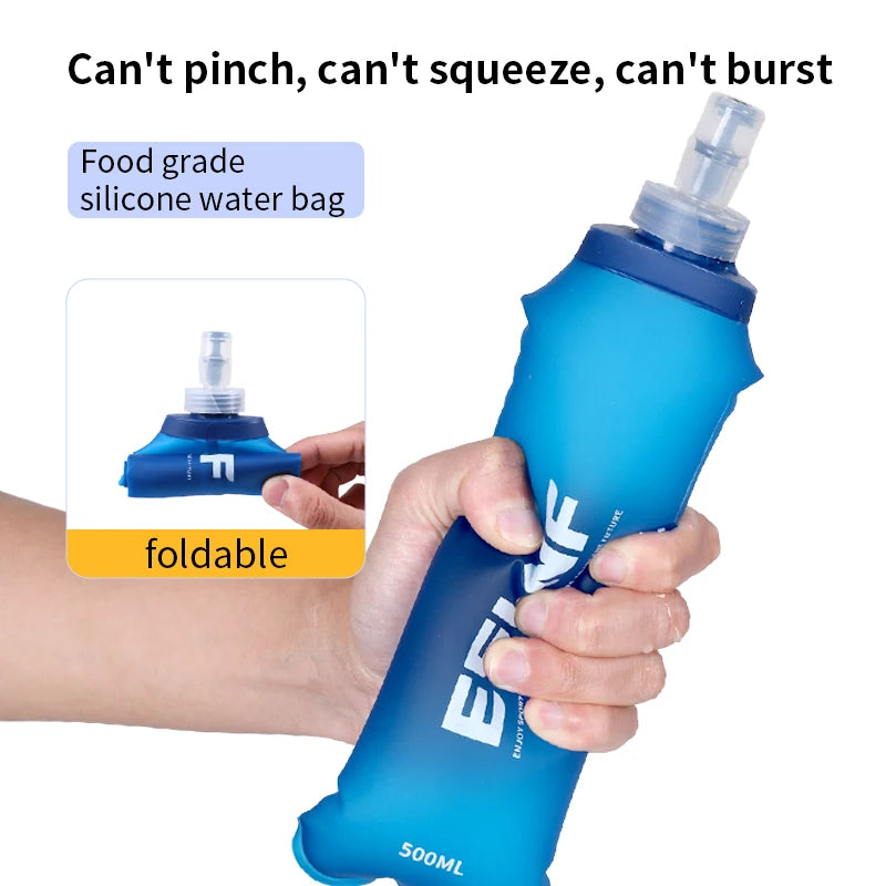 FZCSPEED 500ML Soft Folding Water Bottle – TPU Collapsible Sports Flask for Running & Camping