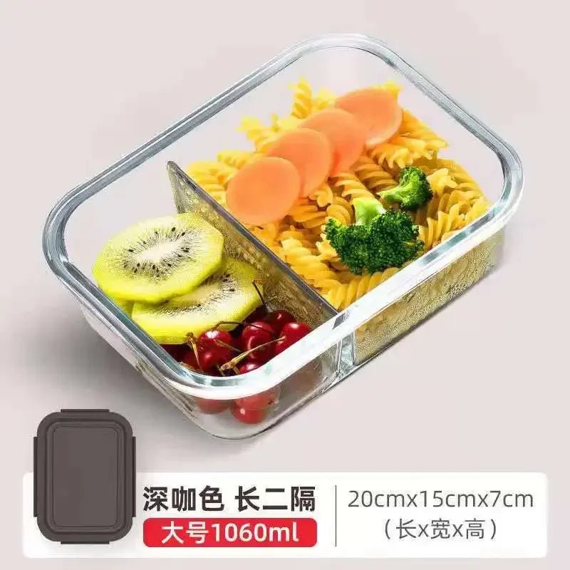 Microwave Glass Lunch Box – Heat-Resistant Sealed Food Storage with Lid