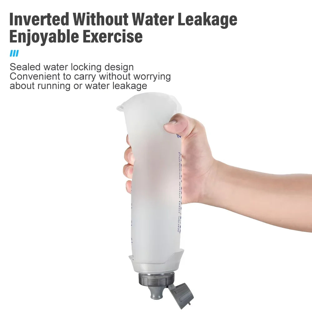 NEWBOLER 1L TPU Folding Water Bottle – Collapsible Soft Flask for Running, Hiking & Camping