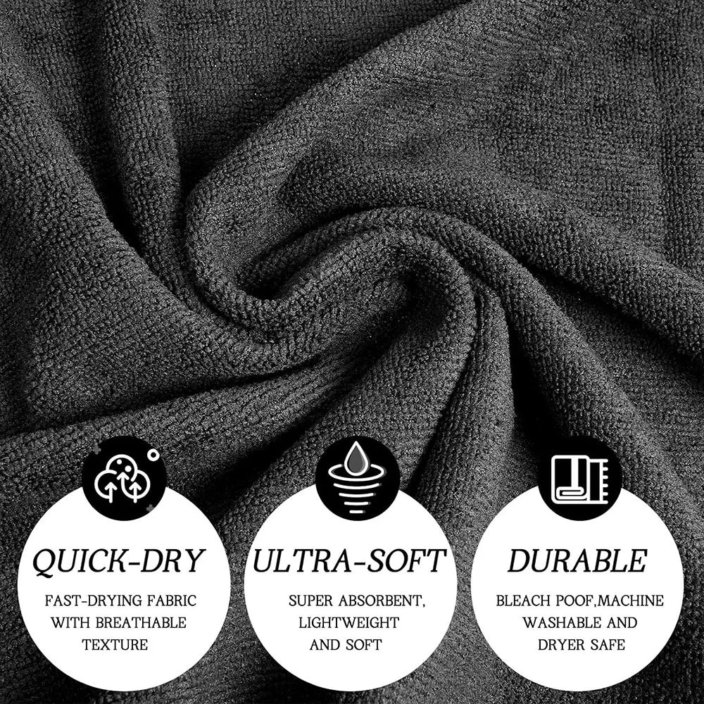 5/10/20PCS Bleach-Proof Microfiber Towels – Quick-Dry Absorbent Hand Towels for Salon, Gym, Spa, Bath, and Shaving