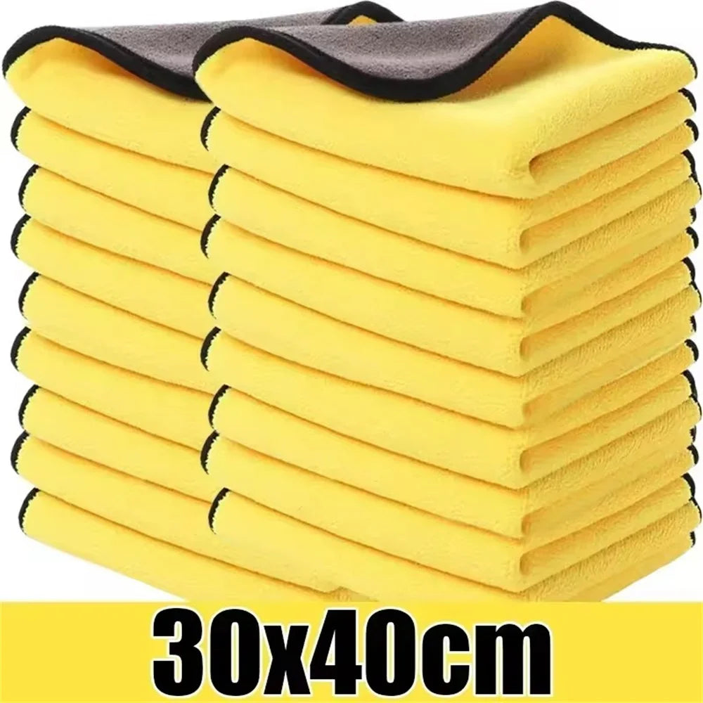 Double-Sided Super Absorbent Microfiber Car Cleaning Cloths – Washing, Drying & Detailing Towels
