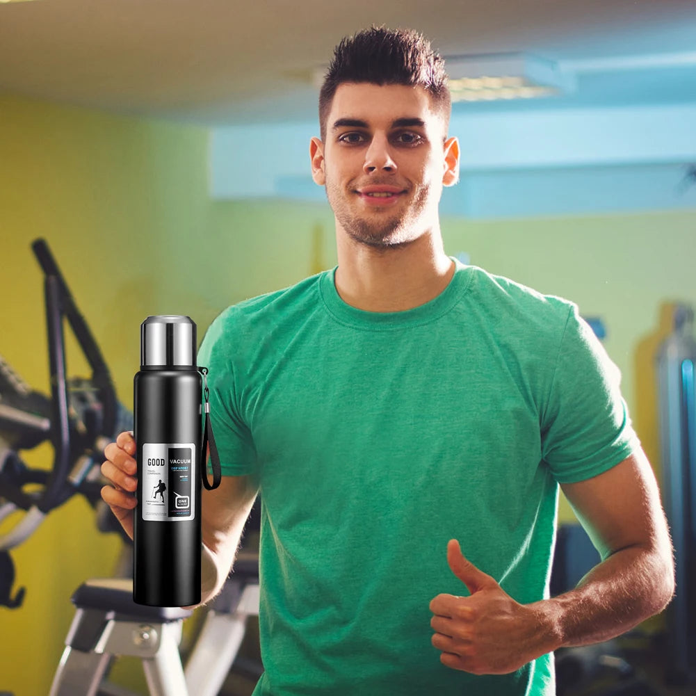 Large Capacity Thermal Water Bottle – Insulated Stainless Steel Tumbler for Hot & Cold Drinks