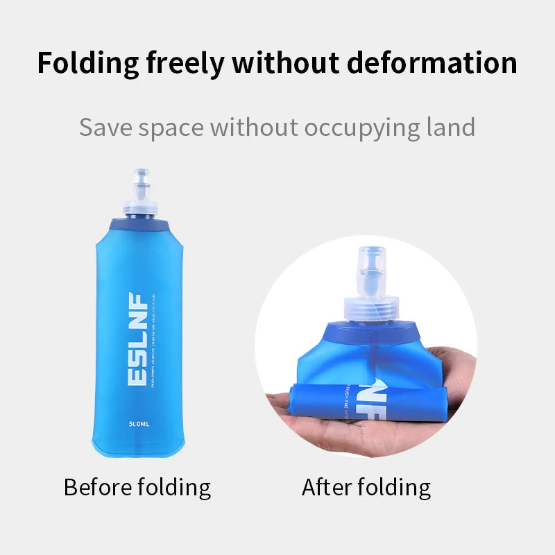 FZCSPEED 500ML Soft Folding Water Bottle – TPU Collapsible Sports Flask for Running & Camping