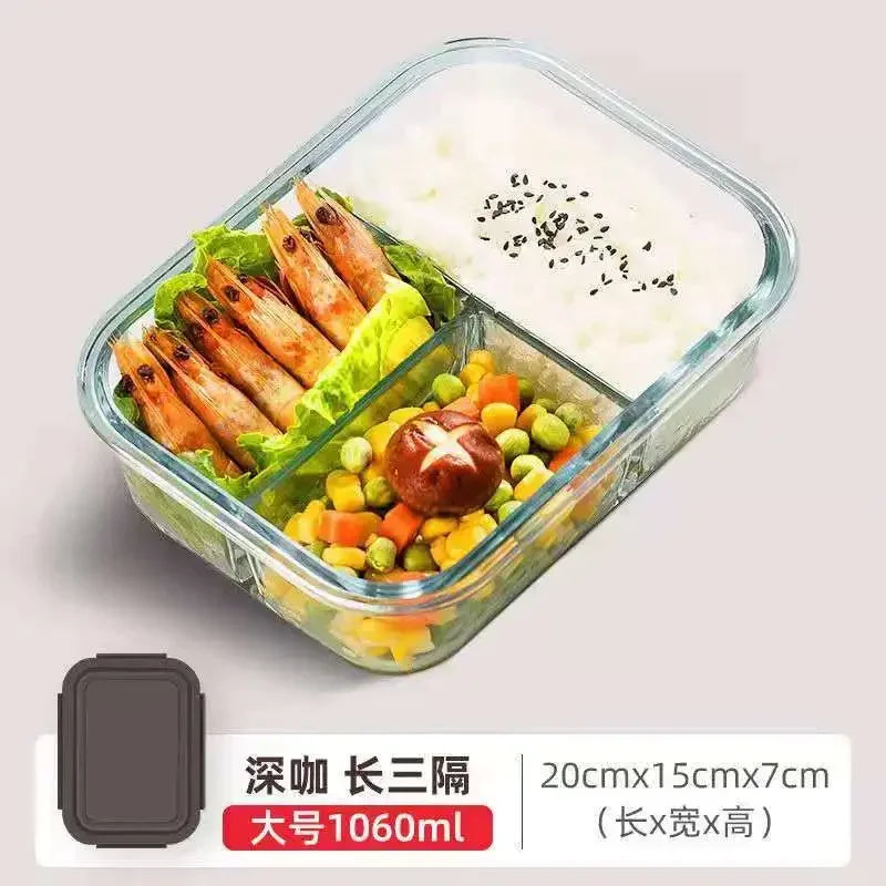Microwave Glass Lunch Box – Heat-Resistant Sealed Food Storage with Lid