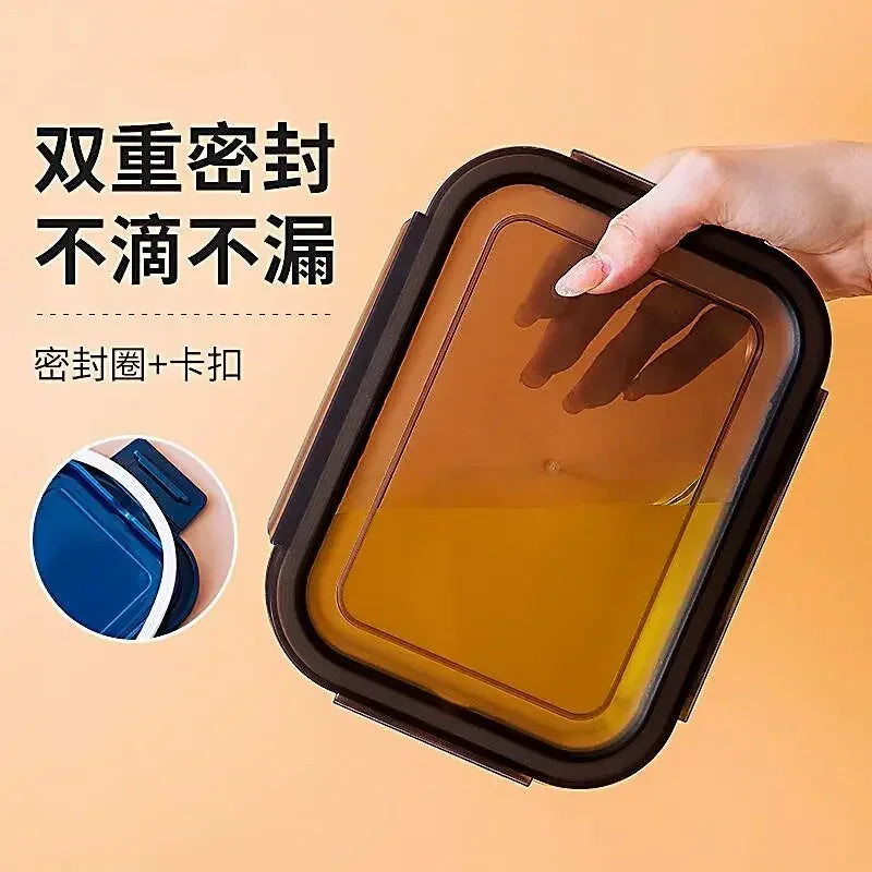 Microwave Glass Lunch Box – Heat-Resistant Sealed Food Storage with Lid