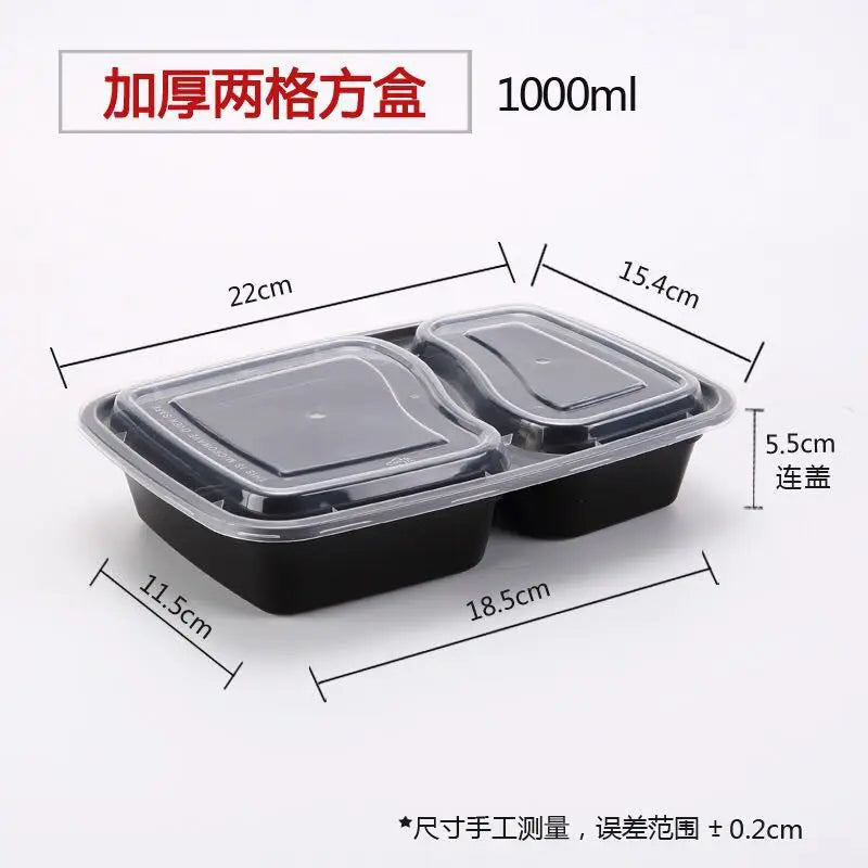 2-Compartment BPA-Free Meal Prep Containers – Rectangular Stackable Lunch Boxes (Microwave & Freezer Safe)