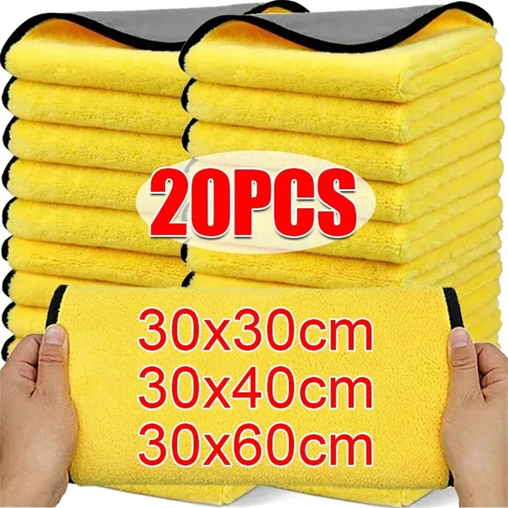 Double-Sided Super Absorbent Microfiber Car Cleaning Cloths – Washing, Drying & Detailing Towels