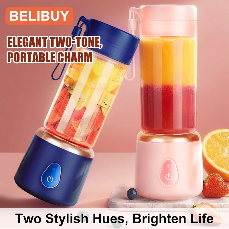 530ml Portable Electric Juicer – USB Rechargeable Smoothie & Fruit Blender