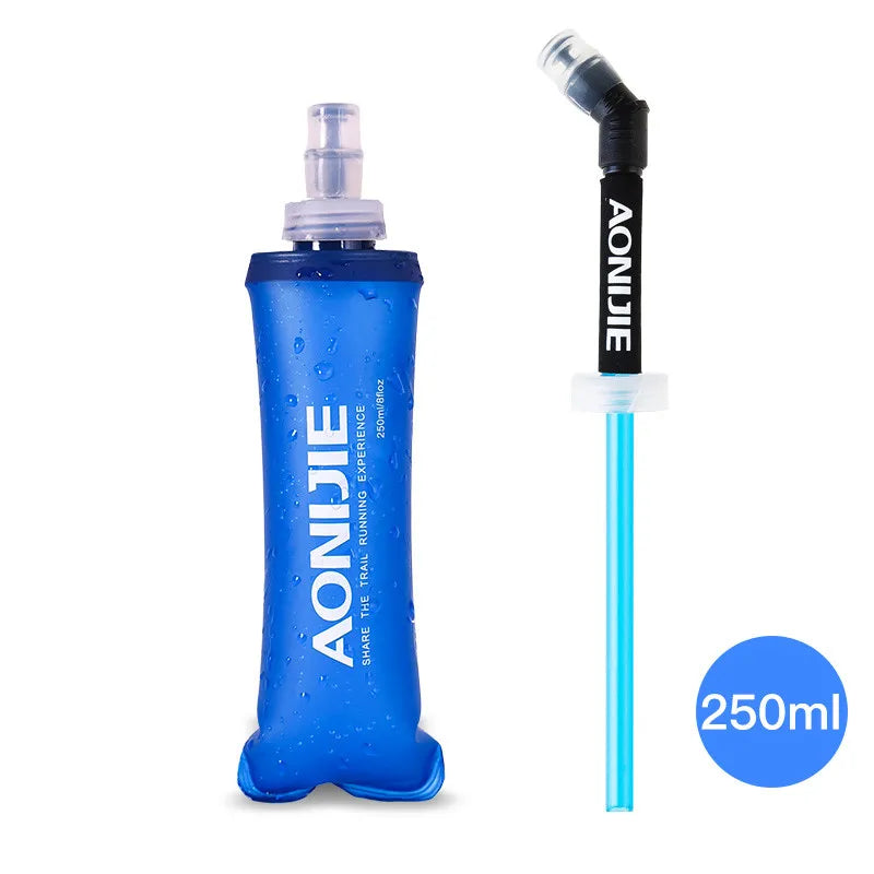AONIJIE 250ml/500ml/600ml Soft Folding Water Bottle – Collapsible TPU Flask for Running, Hiking & Hydration Packs