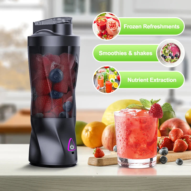 Portable Electric Juicer Blender – 700ml USB Rechargeable Smoothie & Shake Maker