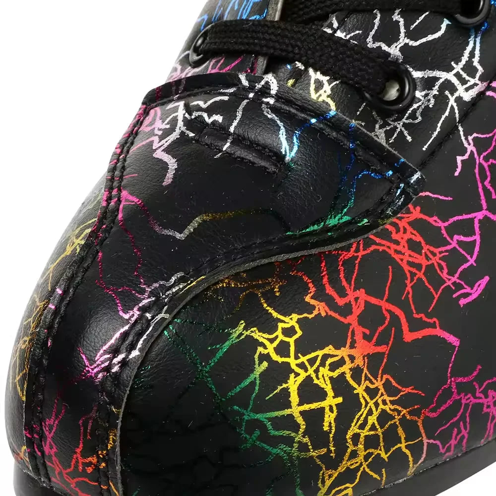 High-top PU leather roller skates