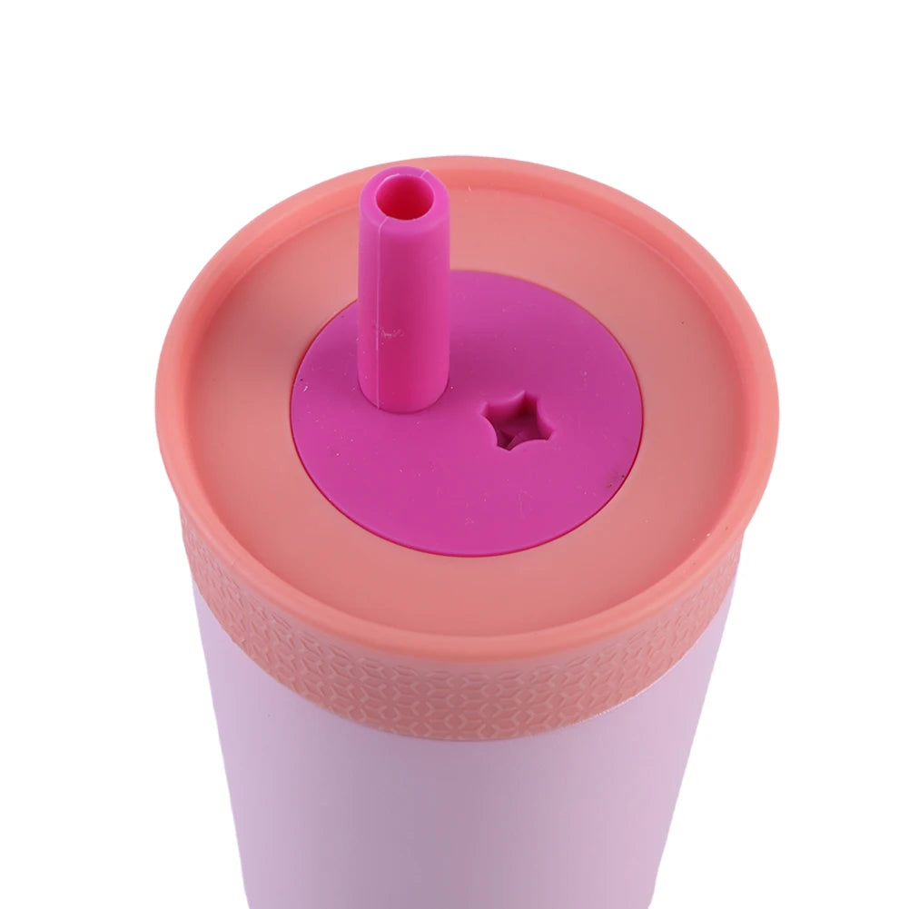 12oz Insulated Stainless Steel Tumbler with Straw – Double-Layer Water Bottle for Fitness & Sports