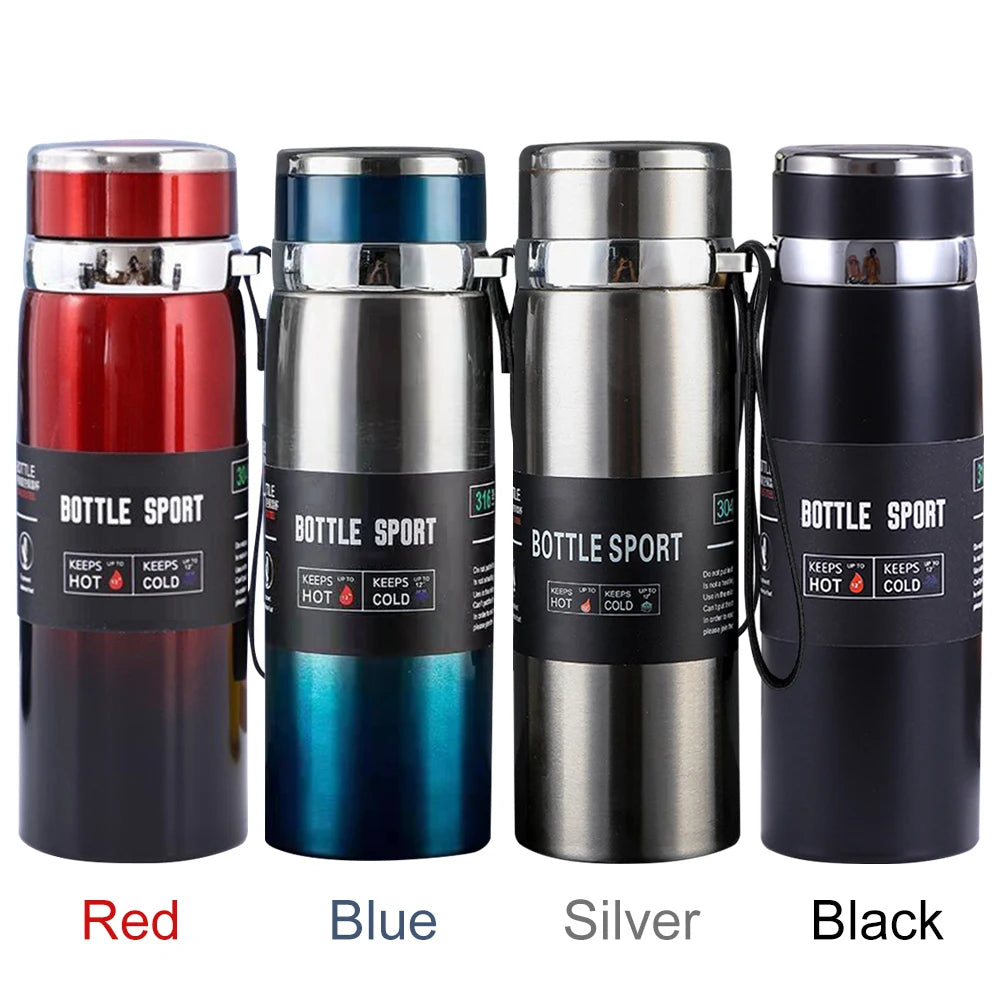 1000ml Insulated Stainless Steel Water Bottle – Portable Sports Vacuum Flask for Hot & Cold Drinks