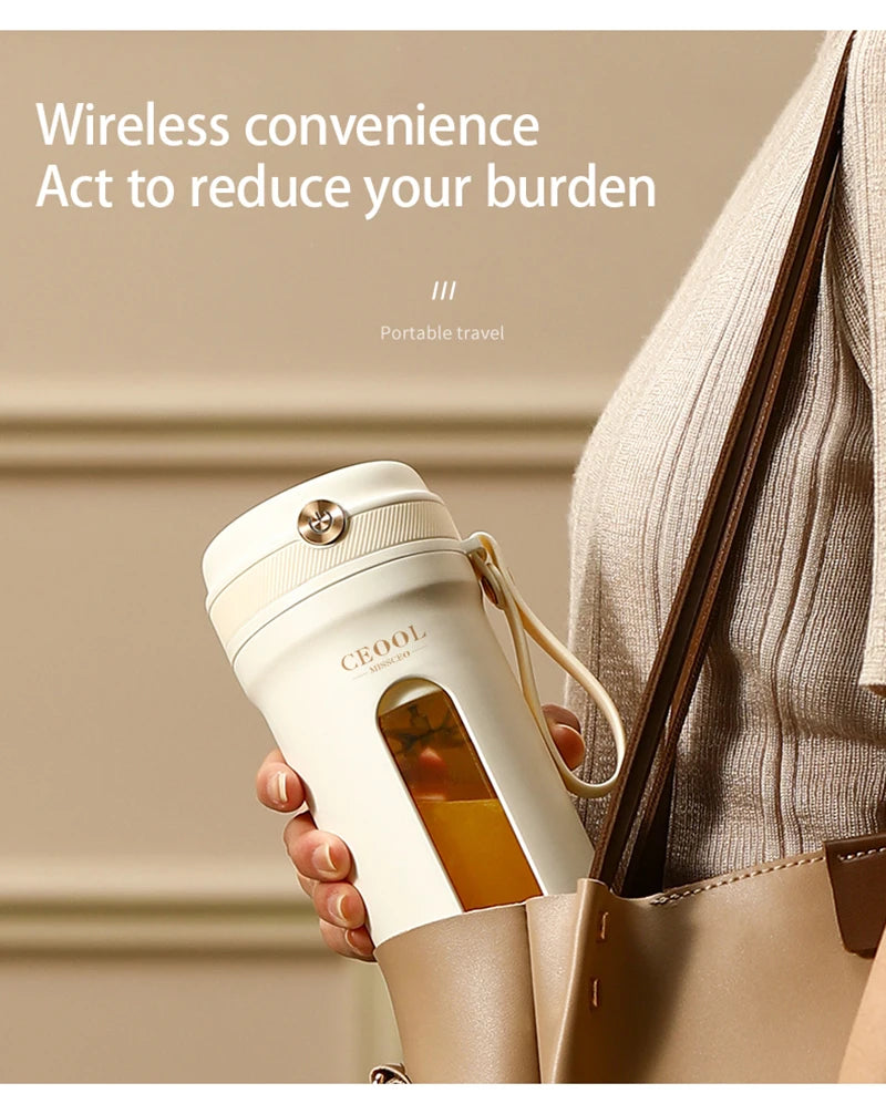 Portable Electric Blender – 350ml USB Rechargeable Smoothie & Juice Maker (4/10 Blade Options)