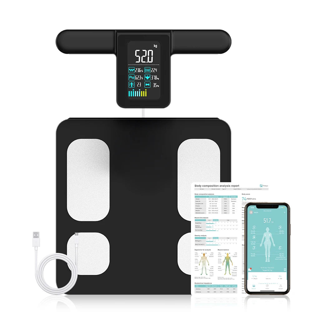 Fitdays 8 Electrode Body Fat Scale – Smart Digital Bathroom Scale