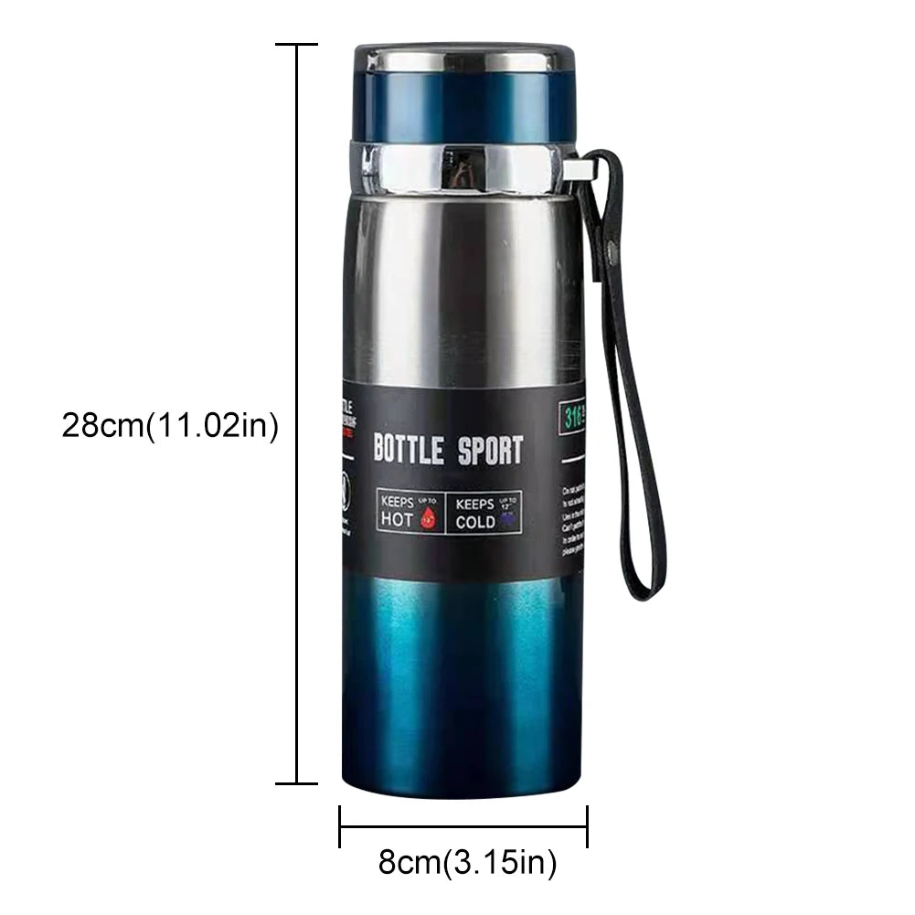 1000ml Insulated Stainless Steel Water Bottle – Double Wall Vacuum Flask with Handle