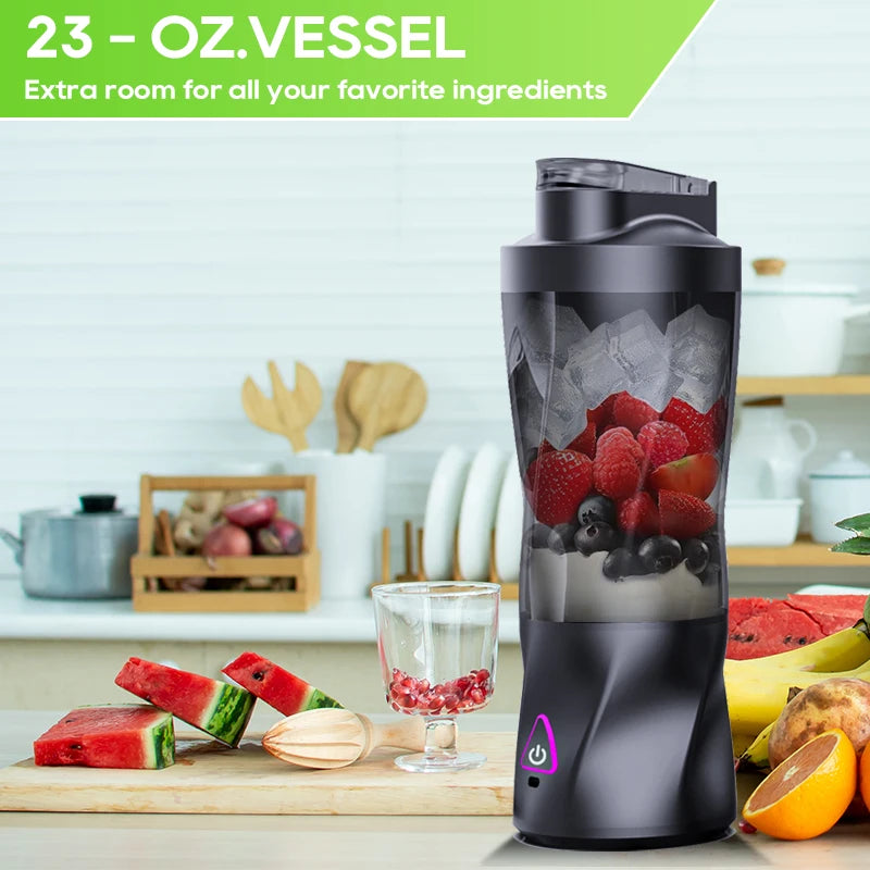 Portable Electric Juicer Blender – 700ml USB Rechargeable Smoothie & Shake Maker
