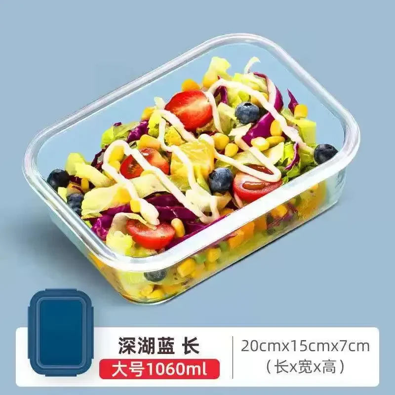 Microwave Glass Lunch Box – Heat-Resistant Sealed Food Storage with Lid